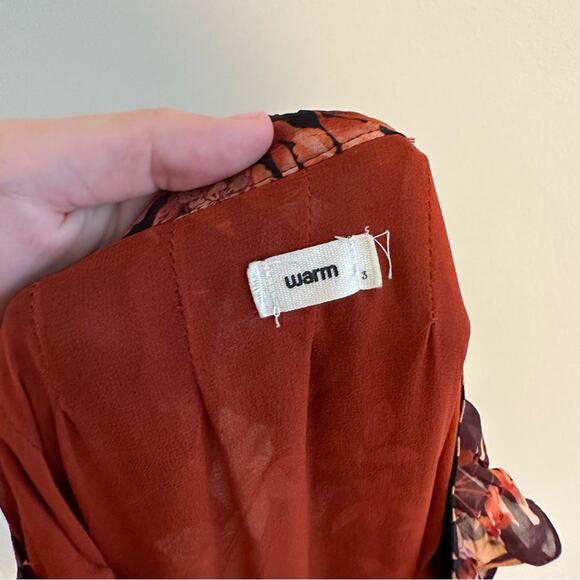 NWT warm NY Orange Floral Long Sleeve Maxi Dress 3 Large - Picture 13 of 14